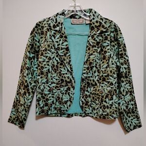 LIFE STYLE PETITE Leopard Print 100% Cotton Women's Jacket PP